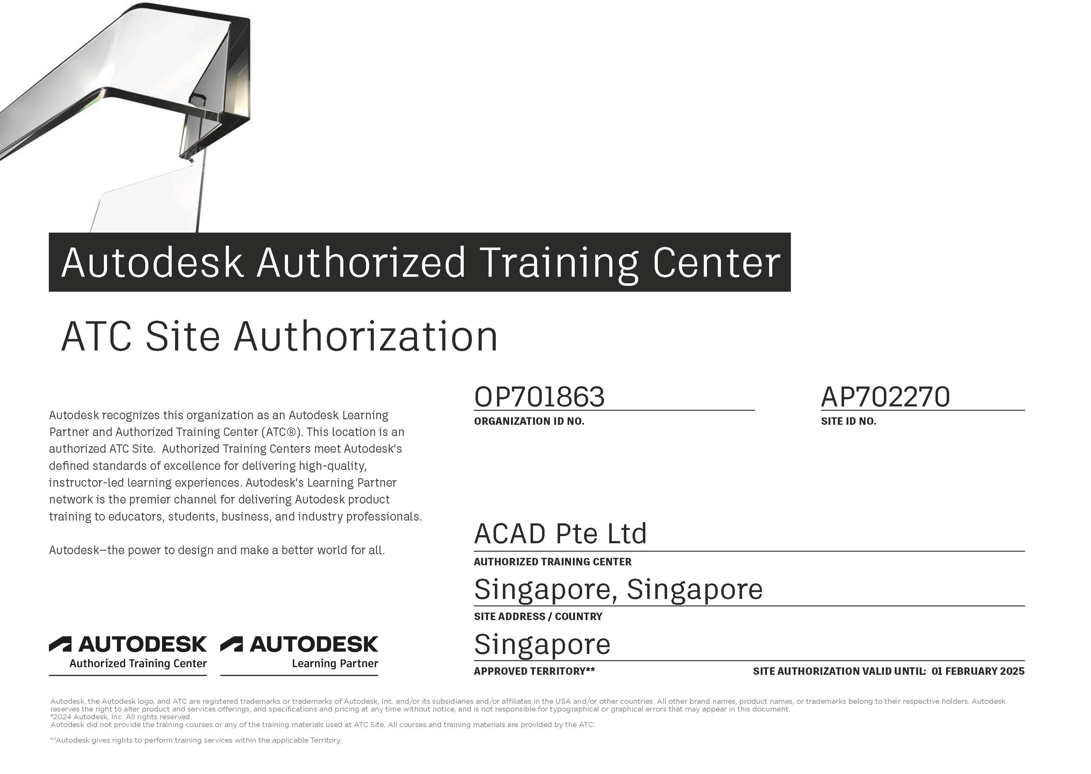 Authorized Training Centre for Autodesk